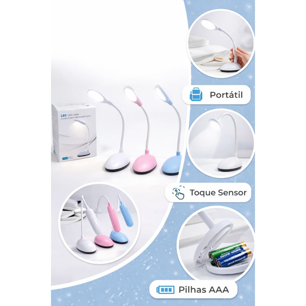 Luminária De Mesa Led ( Portatil Pontuda) LLM-1014