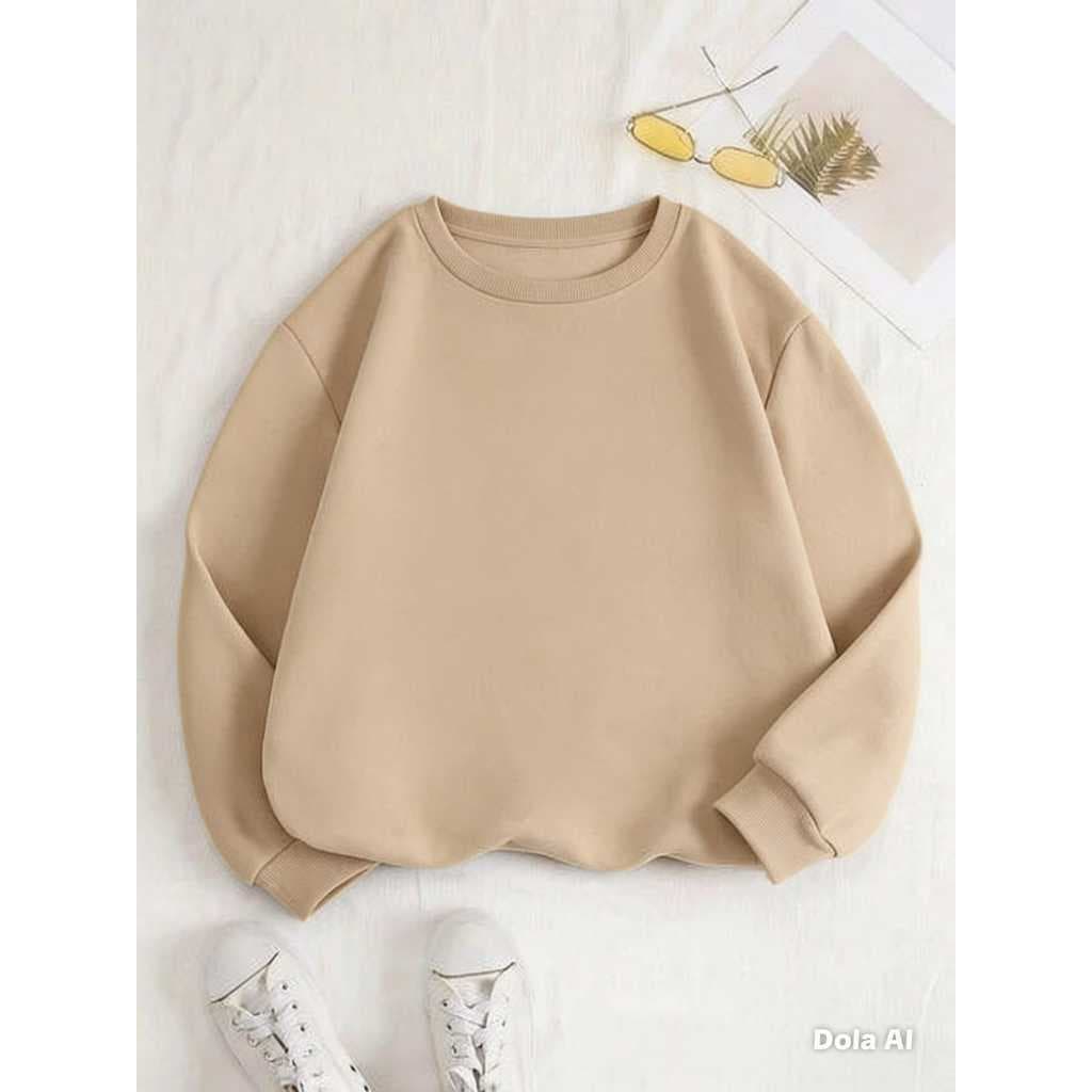 Moletom Unisex Gola Careca Oversized Básico Liso Premium - Blusa de Frio Inverno Casual Confortável