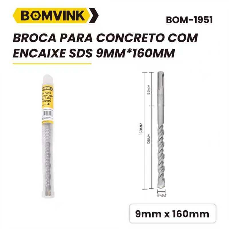Kit 3/5/10 Brocas Concreto SDS Plus 9x160mm Martelete Widea