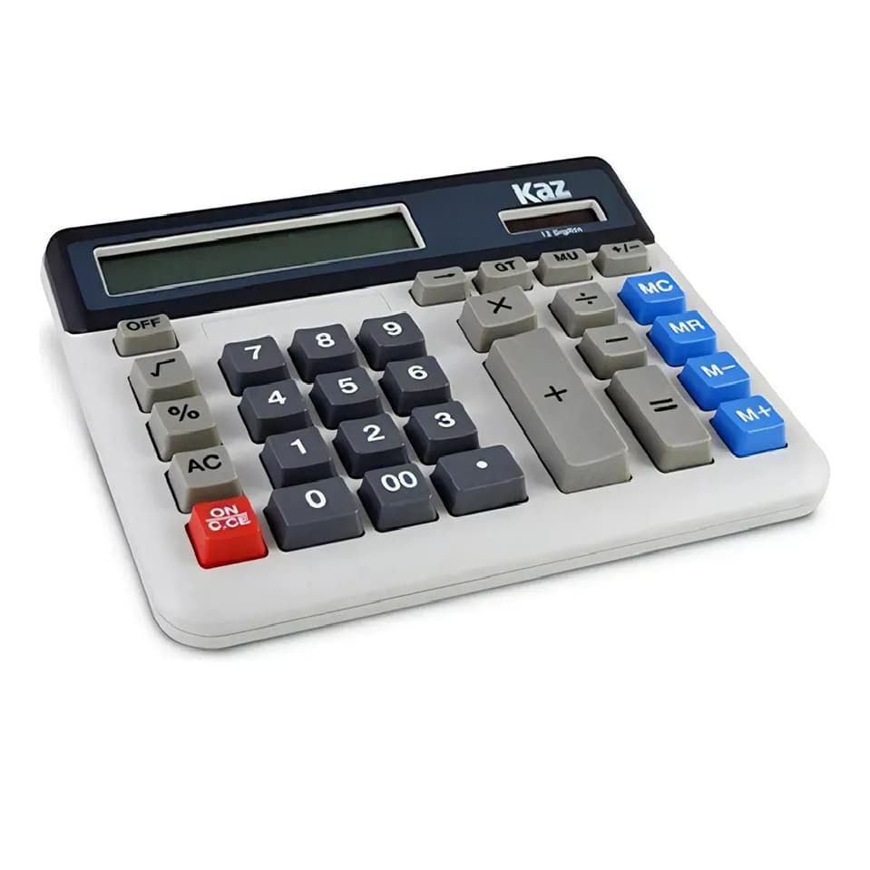 Calculadora De Mesa 12 Dígitos Cinza Grande