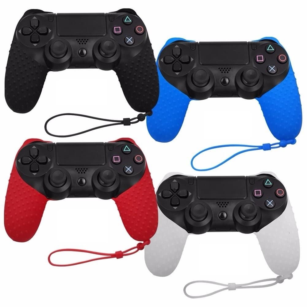 Capa de silicone com alça para controle PS4 dualshock 4 protetora com ou sem grips de analógicos