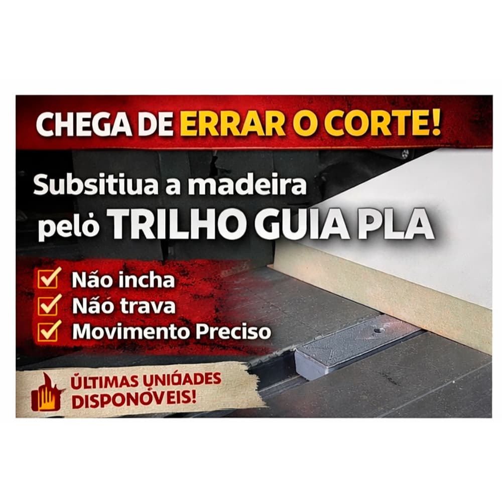 Trilho Guia para Serra de Bancada Não Incha Não Trava Corte Preciso Para Trenó Crosscut Profissional