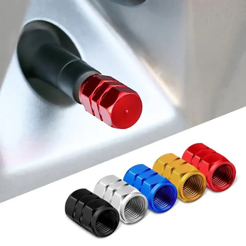 Kit 4 Válvula Do Pneu Caps Aro Da Roda De Carro Tampas Tampa Estilo Acessórios Motocicleta Auto