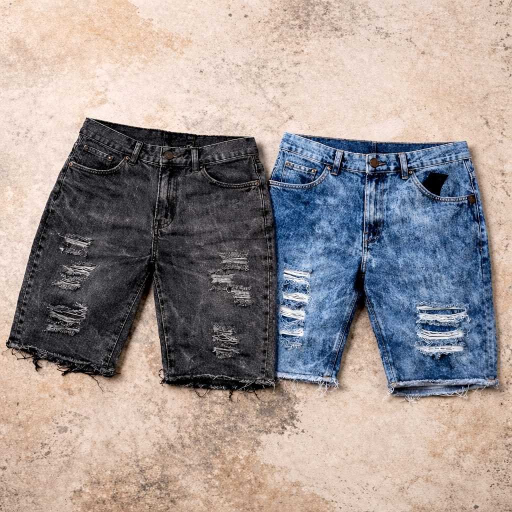 Kit Bermuda Jeans Masculina Jogador 2 Unidades Shorts Premium