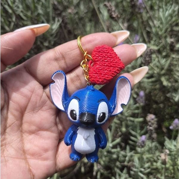 Chaveiro Stitch/azul/Angel/família