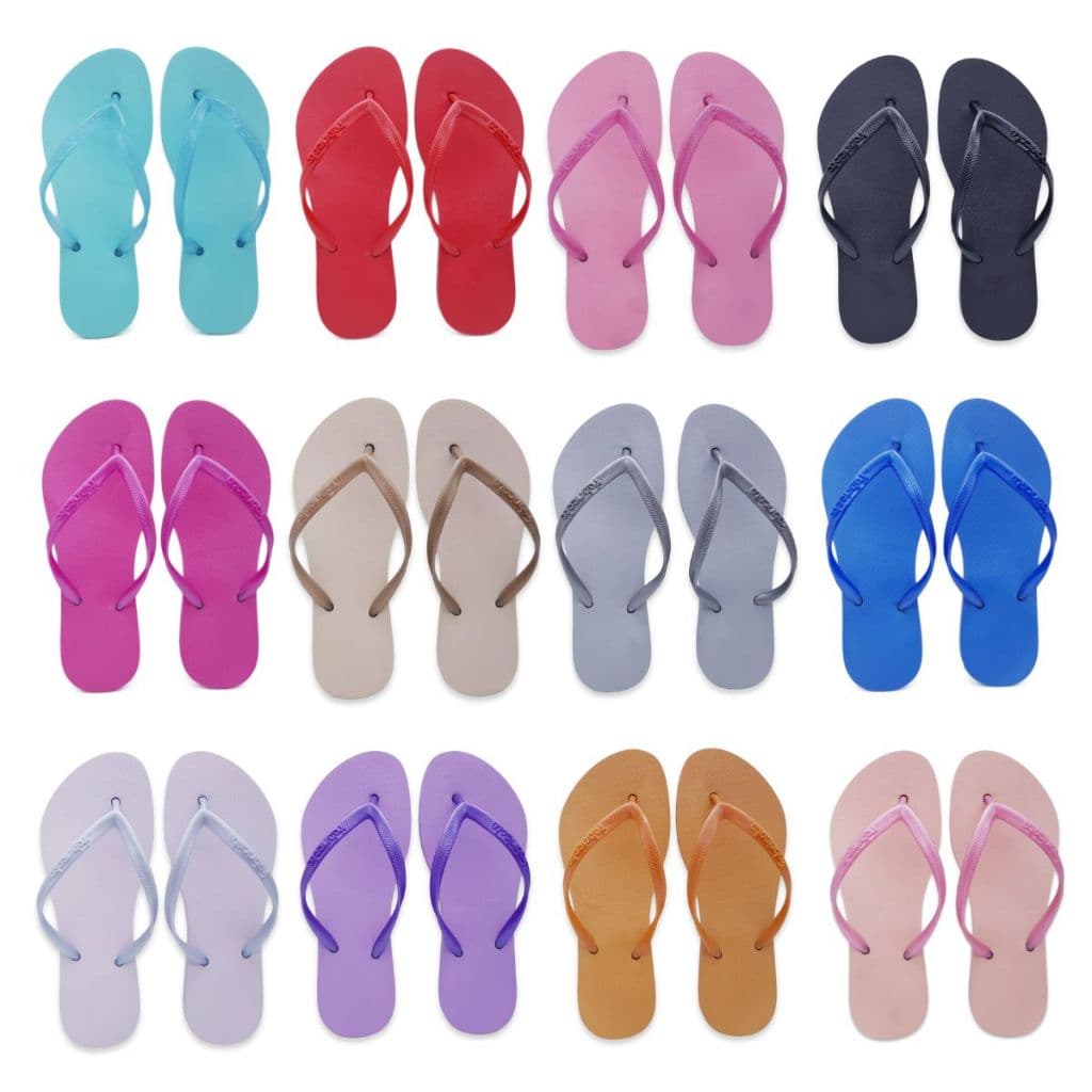 Kit 12 Pares Chinelo Sandália Feminino Básico Slim Leve Personalizado Revenda Original Fabricata F02
