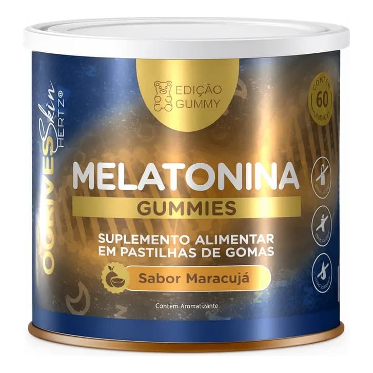 Melatonina Gummy Sabor Maracujá 60 Cápsulas Sono Natural Antioxidante Equilíbrio Hormonal Elainne Ourives