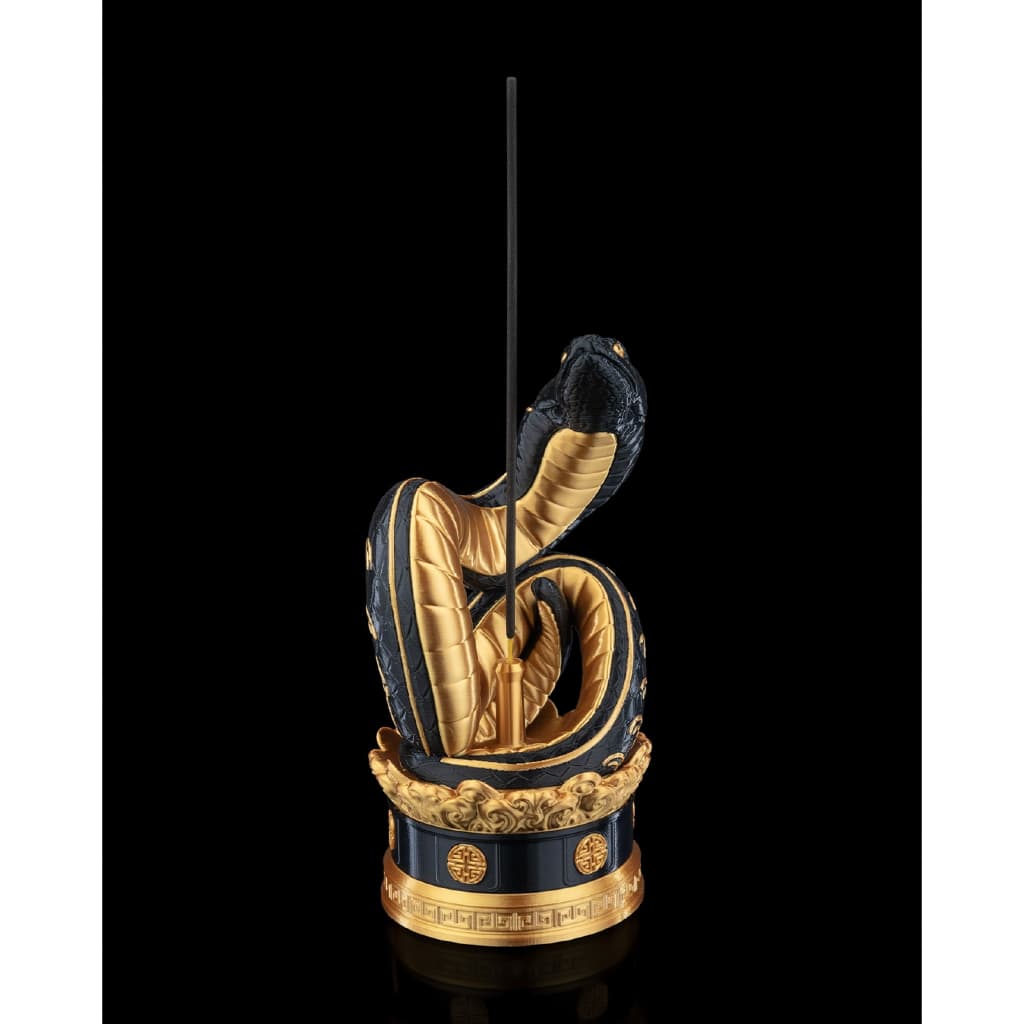 Incensário Naja Decoração Preto e Dourado