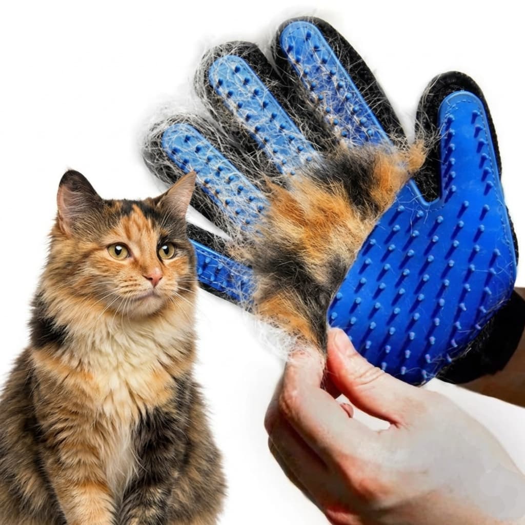 Luva Escova Para Remoção De Pelos De Pet Nano Magnética Cães e Gatos Relaxante