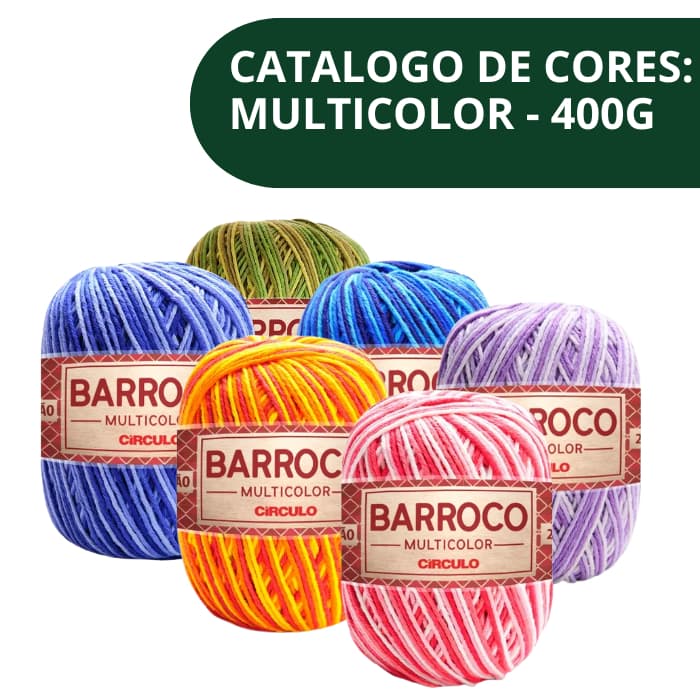 Fio Barbante Barroco Multicolor 400g Fio 6 Escolha A Cor