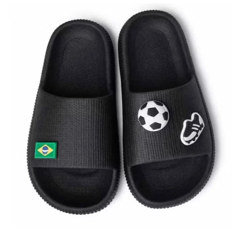 Chinelo Slide Nuvem Copa Brasil Confortável Sandália Antiderrapante Verde Amarelo Tendencia