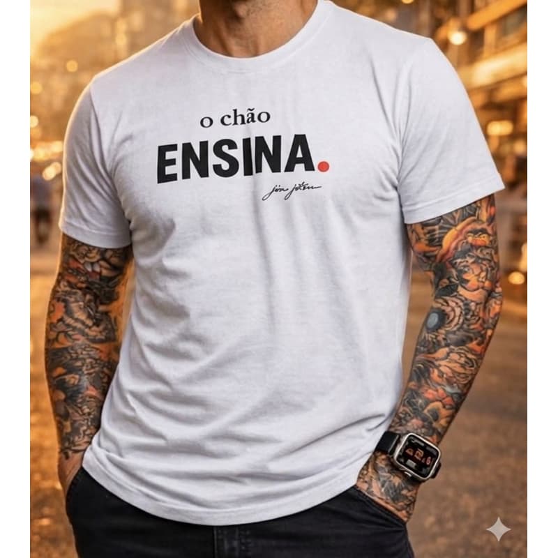 Camiseta Masculina Feminina 100% Algodão Jiujitsu  Lançamento O Chão Ensina