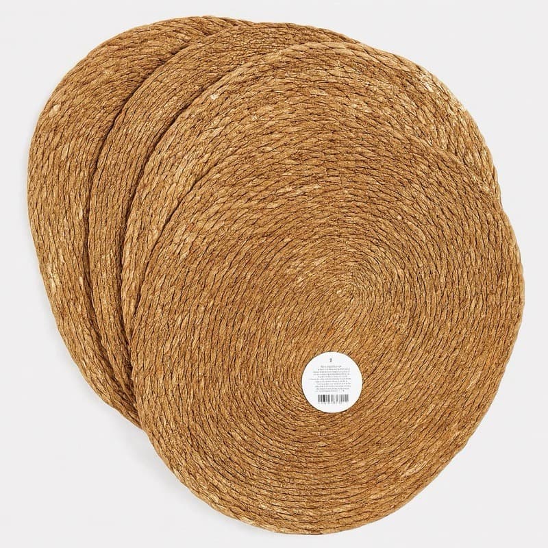 Jogo Americano de Palha Natural Oval Redondo Antiderrapante 40 x 30 Decoração Rústica Vime sua Mesa Posta