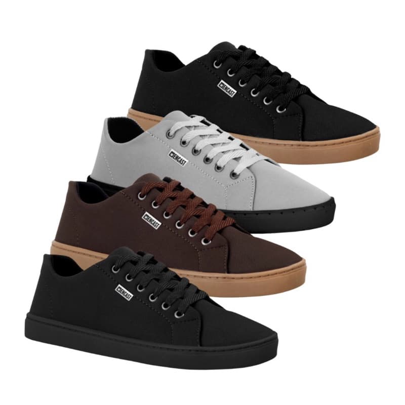 Kit 3 Pares Tênis Casual Masculino Sneakers Confortável Leve Caminhada Trabalho Dia a Dia Moda Urbana