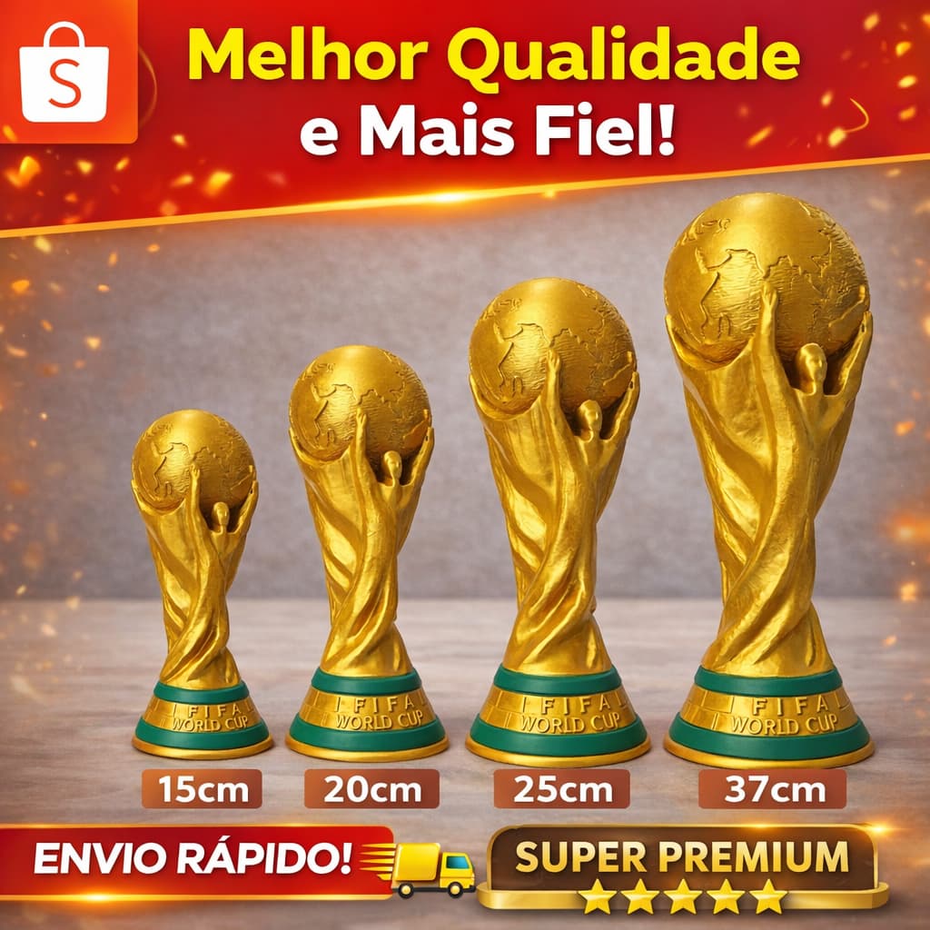 Taça Copa do Mundo 2026 Decorativa TAMANHO REAL
