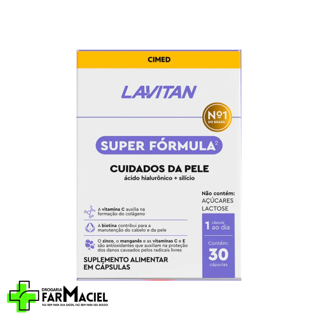 Lavitan Super Fórmula Cuidados Da Pele 30 cápsulas Cimed com Ácido Hialurônico e Salício