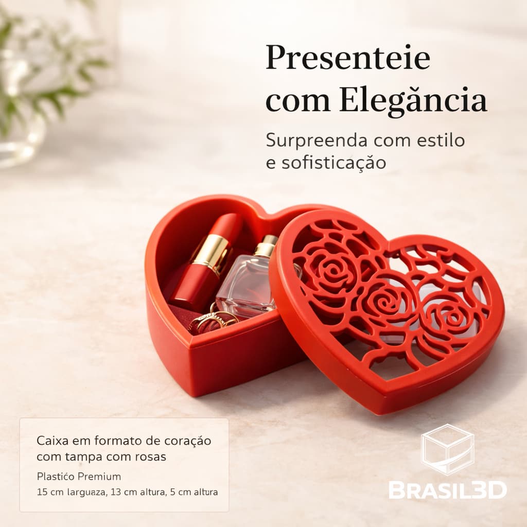 Caixa Decorativa Romântica Presente Dia das Mães Pequeno Elegante Datas Especiais Surpresa Namorados