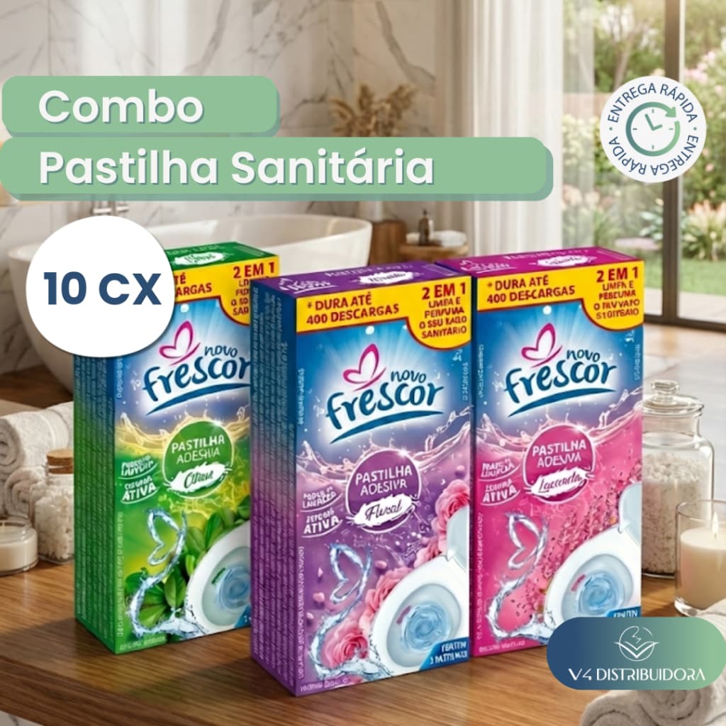 Kit Pastilha Adesiva Sanitária Cheirinho De Banheiro Combo 30 Unidades Limpeza Vaso Sanitário Perfumado