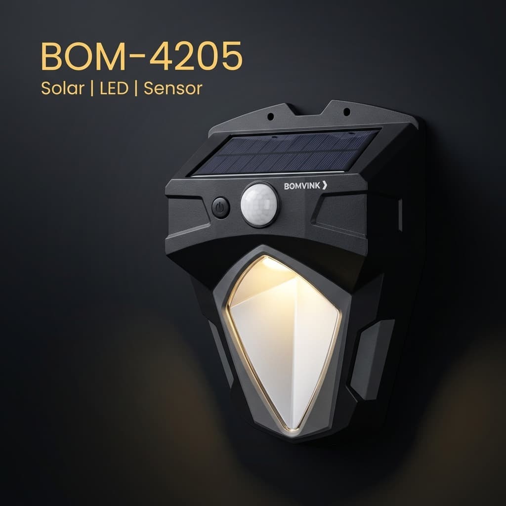 Luminária Solar Led Com Sensor Parede Luz Fria 1200mah BOMVINK Ambiente Externo