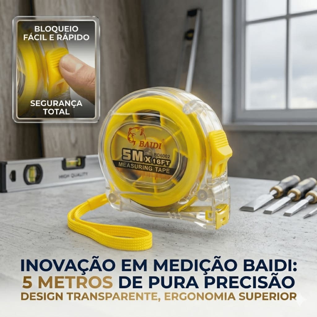 Kit Combo 10 Trena Fita Métrica Medição Precisão 5 Metros Profissional Ferramenta Baidi