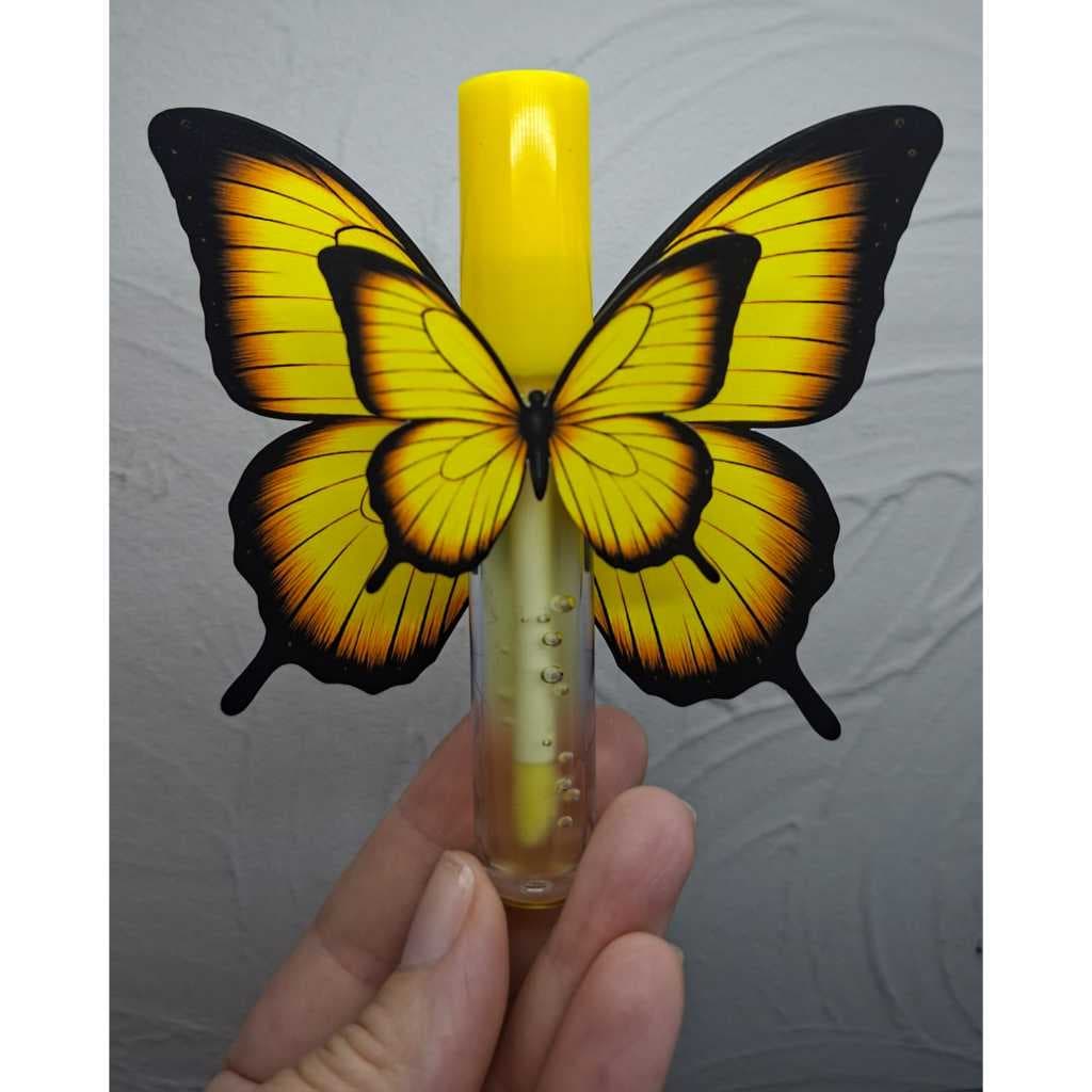 Apliques de Borboletas Amarelas para Perfume, Gloss, Tubete, Lembrancinhas, Painéis e Decoração (Não acompanha gloss)