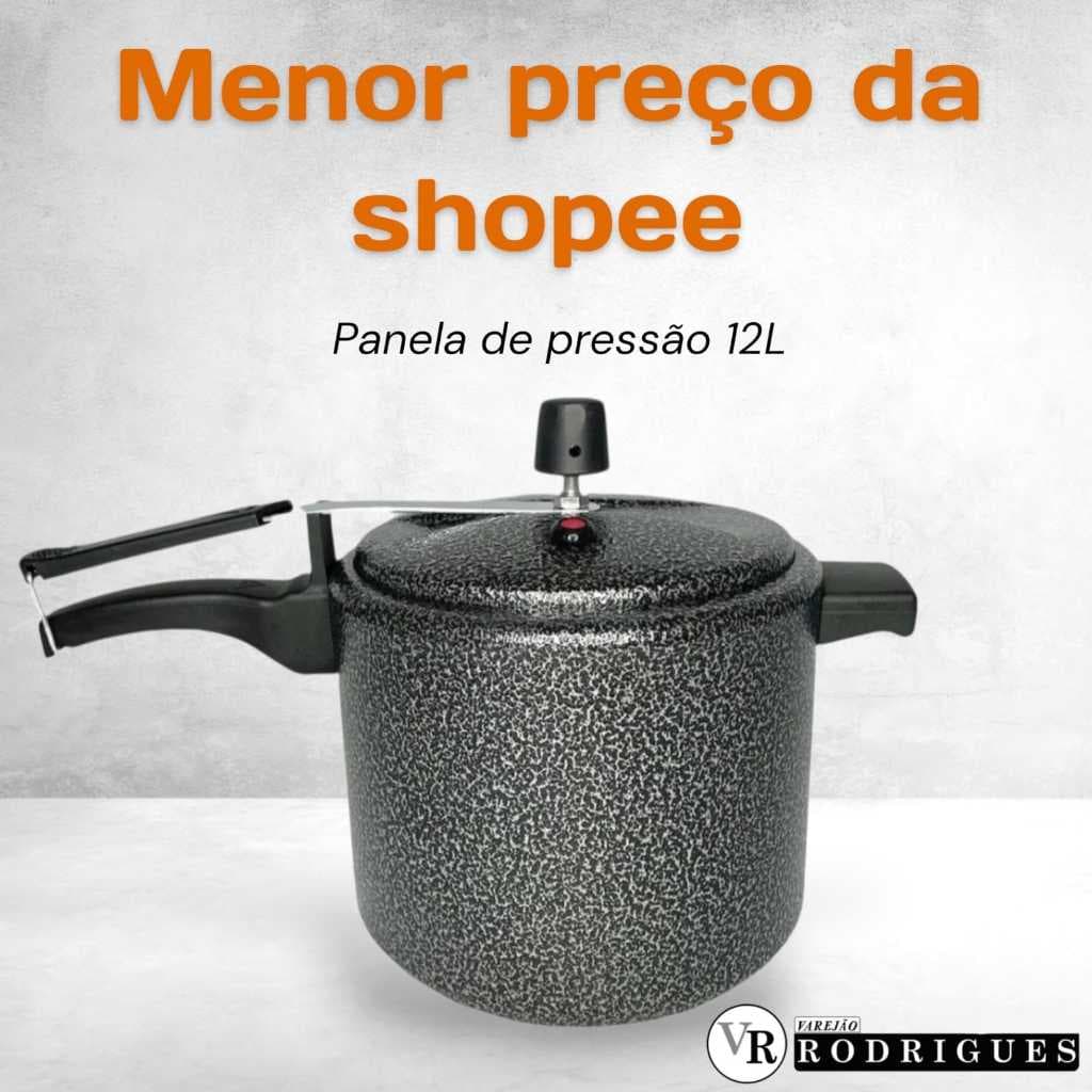 Panela de pressão 12L ALUMINELA, certificada pelo INMETRO