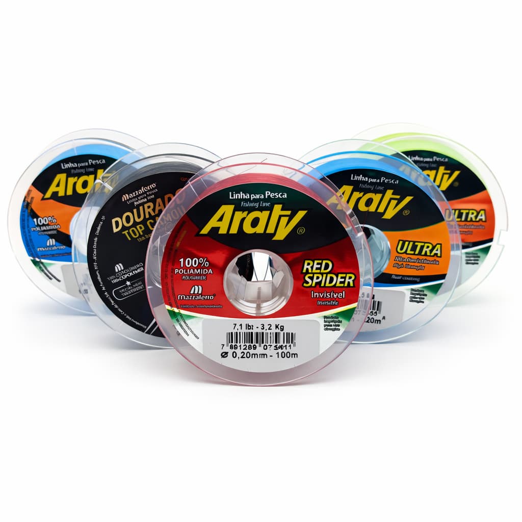 Linha de Pesca Araty Ultra Monofilamento 100M/120M 0.20MM/0.25MM Nylon Revestido em Carbono Baixa Mémoria|Cor a Escolher