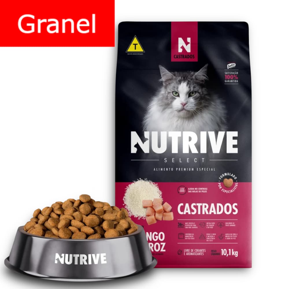 Ração a granel Nutrive Select Gatos Castrados Sabor Frango e Arroz Ração granel para gatos Nutrive para Gatos Castrados