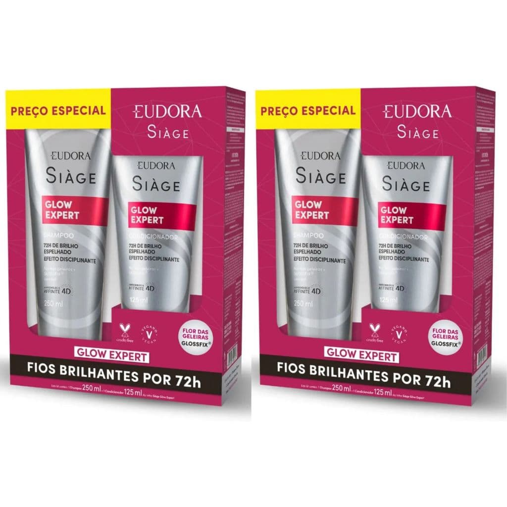 Kit 2 Glow Expert Eudora Shampoo  250 + Condicionador 125ml