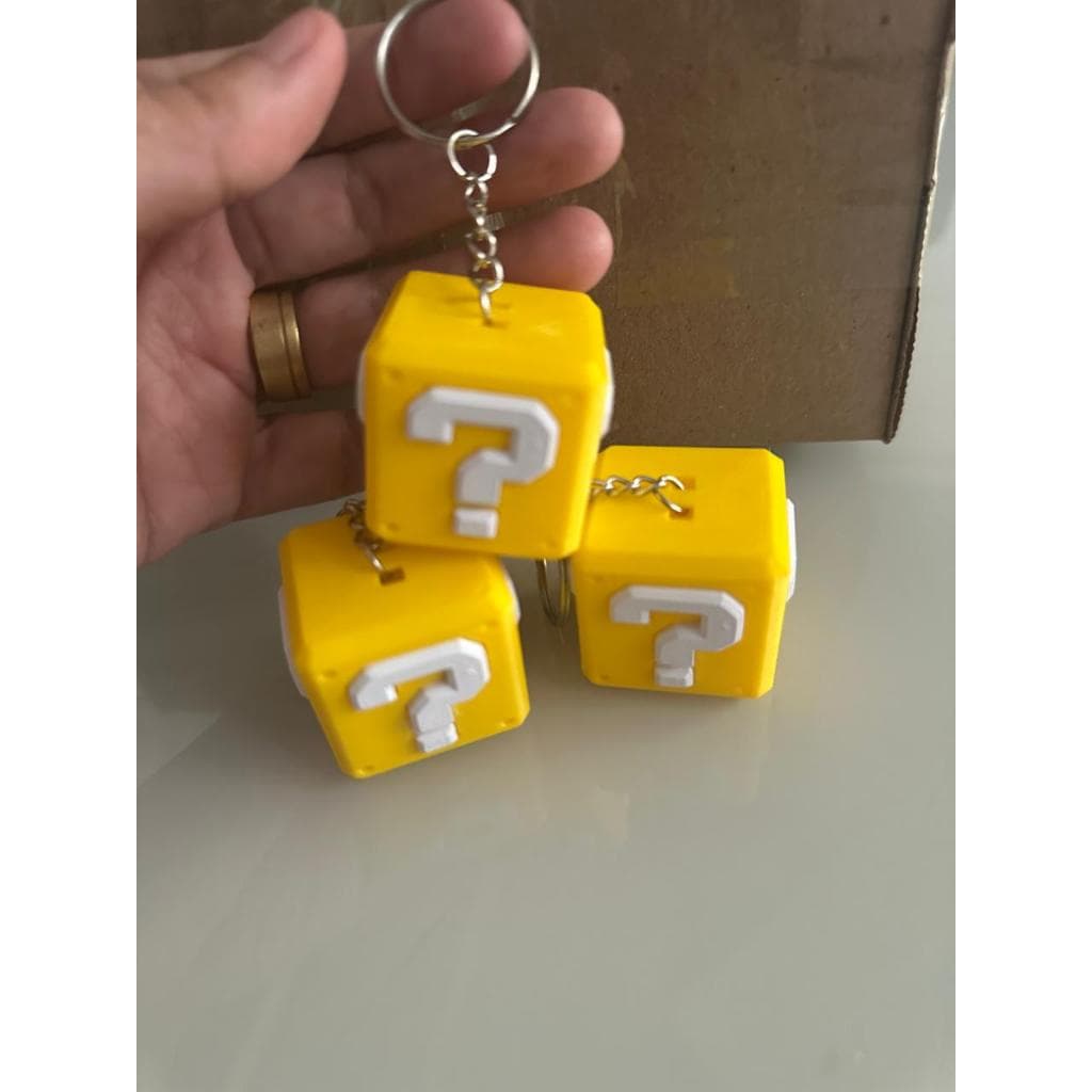 chaveiro cubo bloco do mario