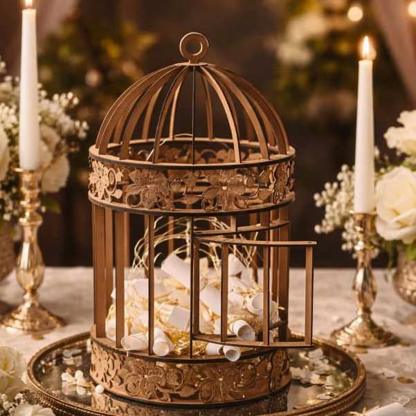 Gaiola em mdf, decoração de festas