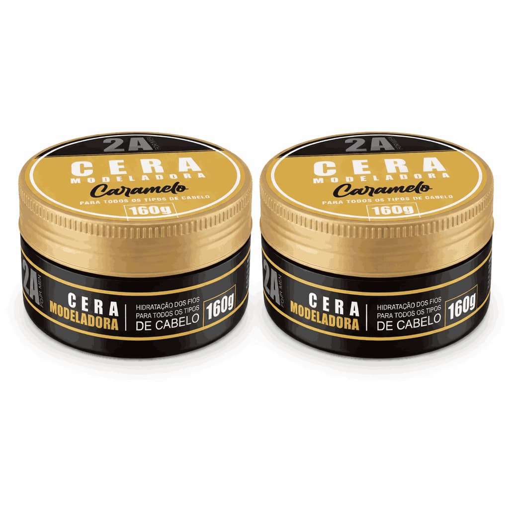 Kit 2x Cera Modeladora 2A Caramelo 160g | Acabamento Profissional | Define e Modela | Uso Diário