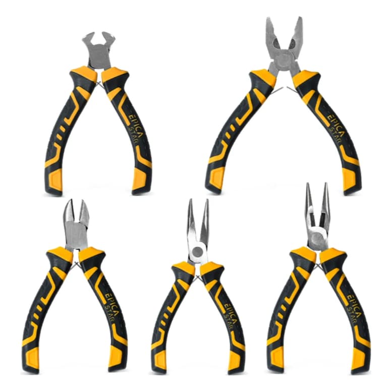 Kit 5 Peças Mini Alicates Profissional Corte Bico Universal Cabo Antiderrapante Jogo De Precisão