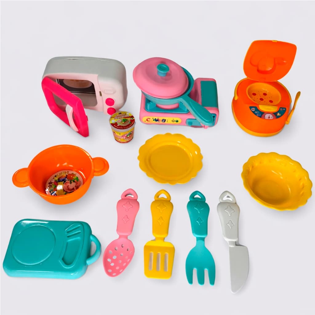 Kit Cozinha Infantil Brinquedo Com Acessórios 14 Peças