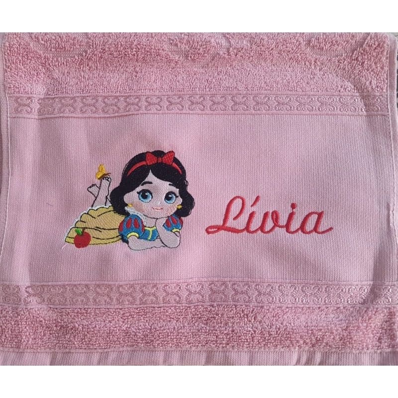 Toalha Lavabo Personalizada Bordada 30x45cm Princesas Disney