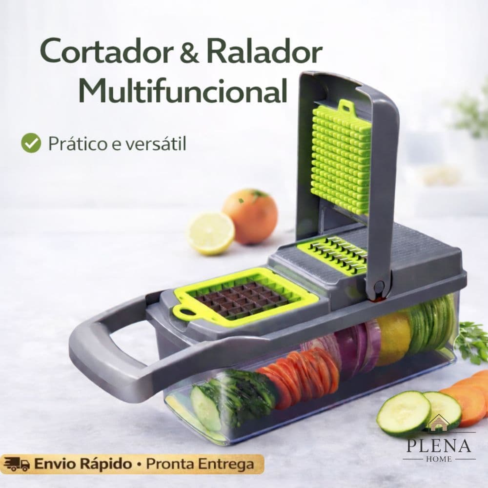 Fatiador Alimentos Cortador Ralador Profissional Picador Legumes Verduras Frutas Cebola 16 Peça em 1