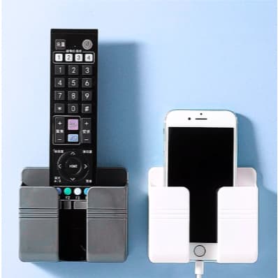 Suporte De Parede Para Celular Controle Plástico Preto com Fita Dupla Face