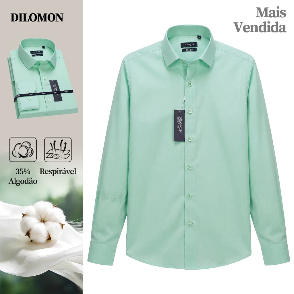 Dilomon Camisa Social Masculina Estilosa - Blusa Sportlife, Não Amassa, Respirável, Envio Imediato