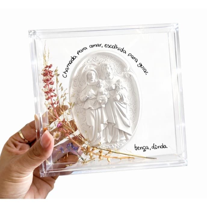 Moldura Acrílica  12X12 X 4 CM De Mesa ou parede -  porta retrato -  premium resistente
