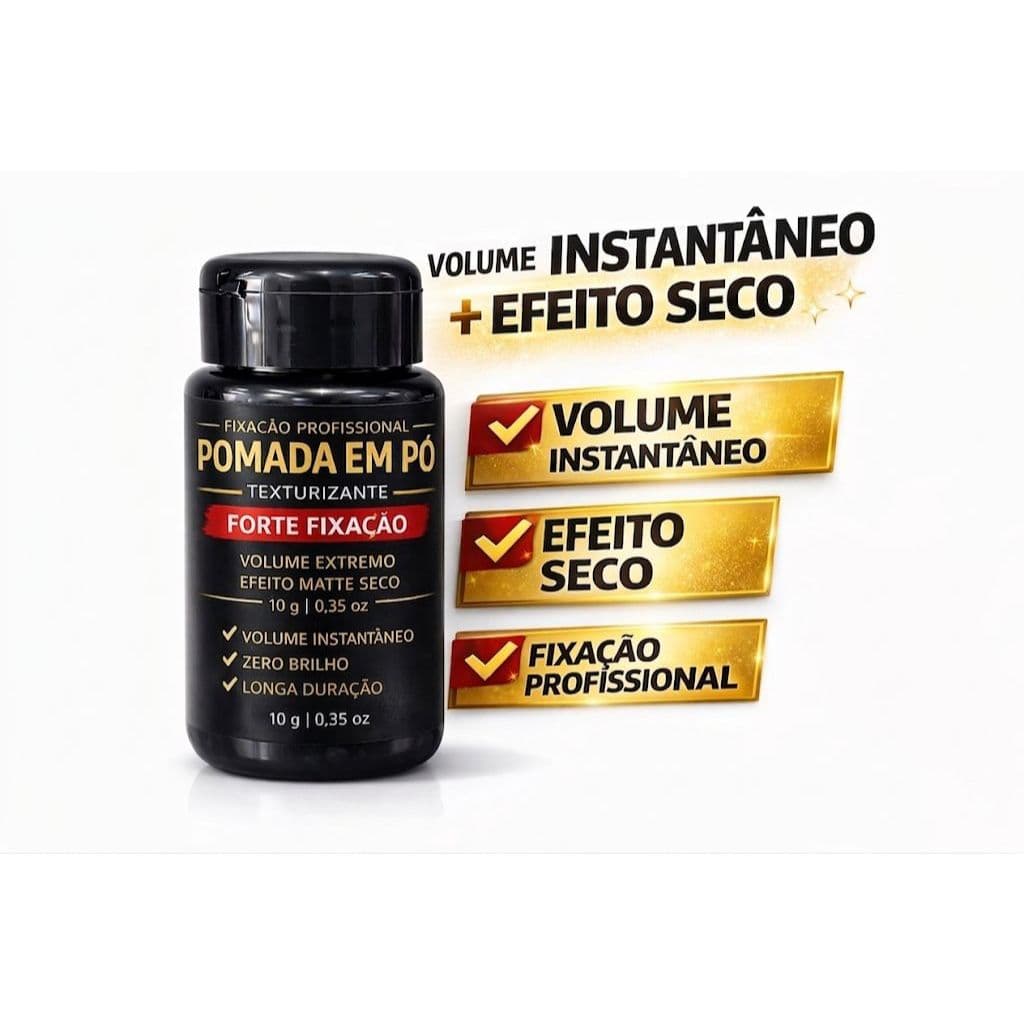 Pomada modeladora em Pó Masculino Profissional Efeito Seco Alpe Volume Instantâneo Fixação Forte 10g