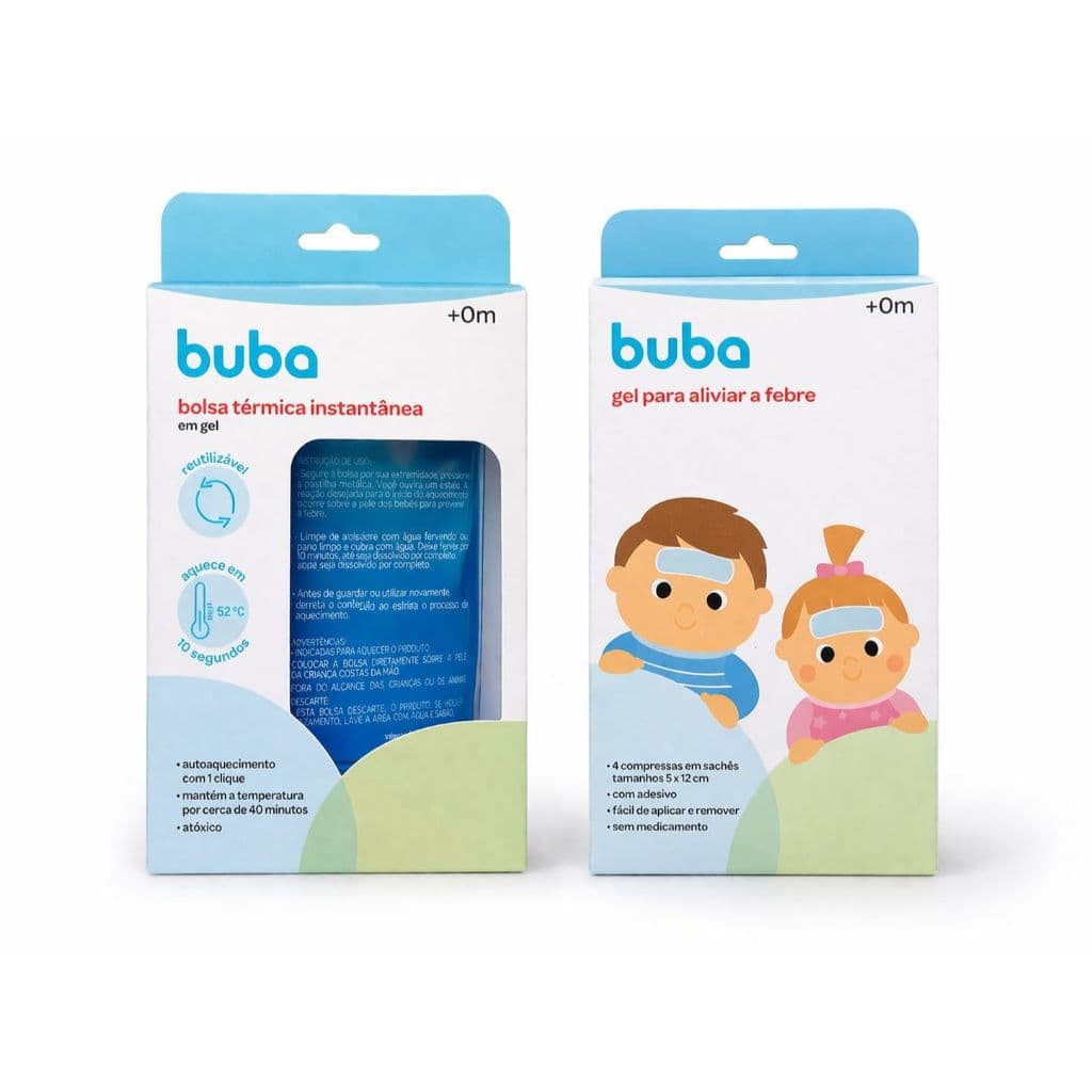 Kit Bebê Buba Completo Febre e Resfriado + Bolsa Térmica Instantânea + Gel Refrescante 0m+