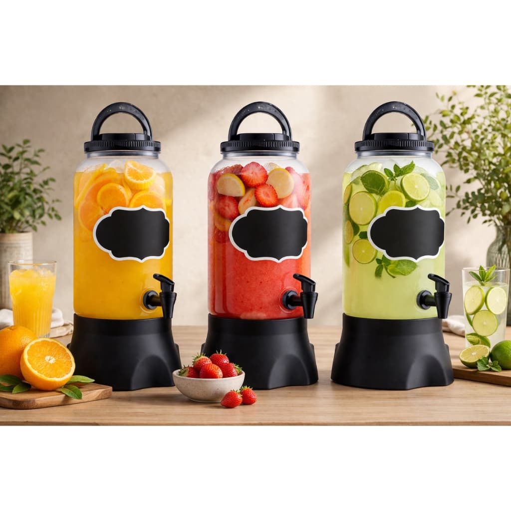 Suqueira Dispenser Transparente De Plástico 3,6 Litros Com Suporte E Torneira E Base Jarra de Suco
