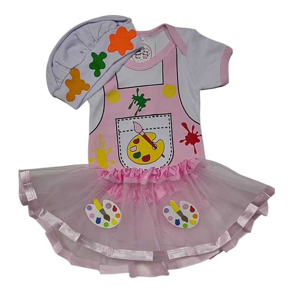 Body Bebe -  Aquarela (Pintor)  + Acessórios - À Escolher - Temático