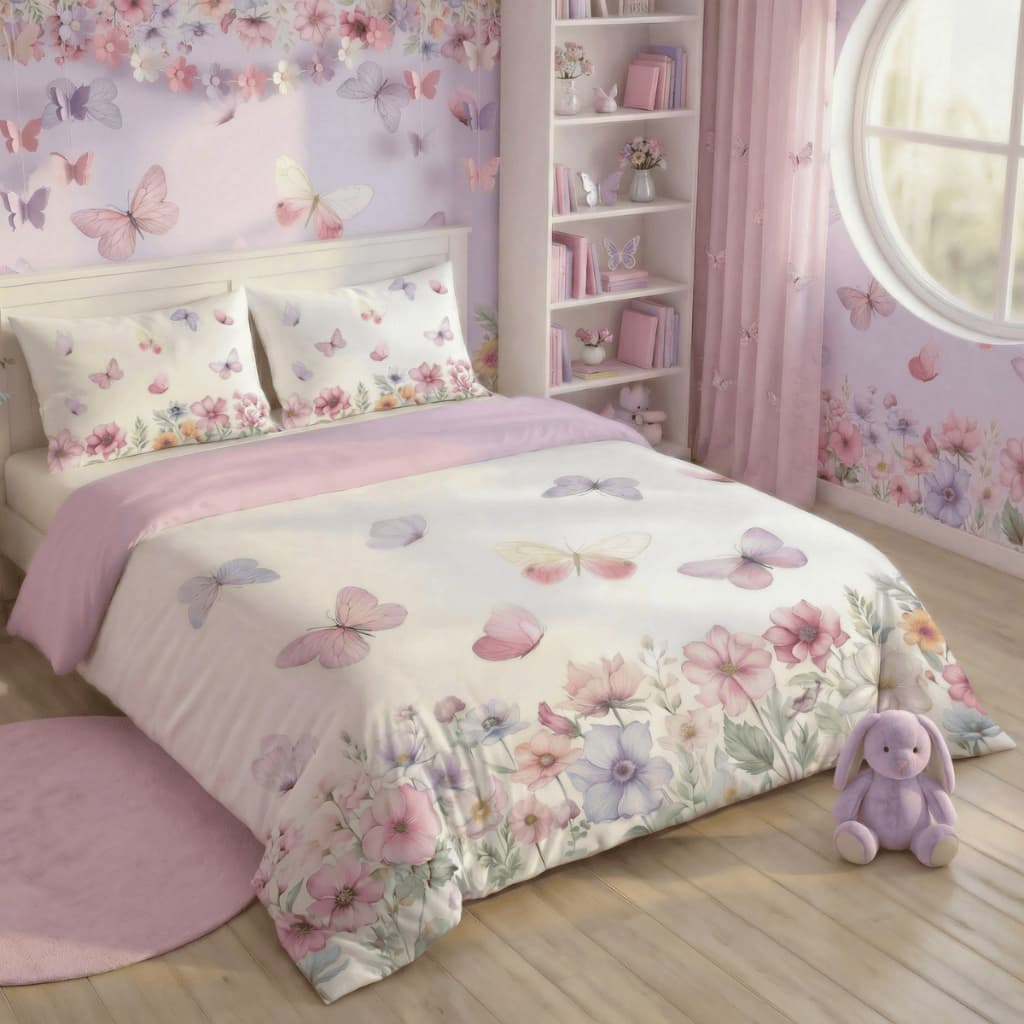 Edredom Infantil Menina 3 PÇS 400 Fios Dupla Face Premium Grosso Macio Quentinho com Fronha