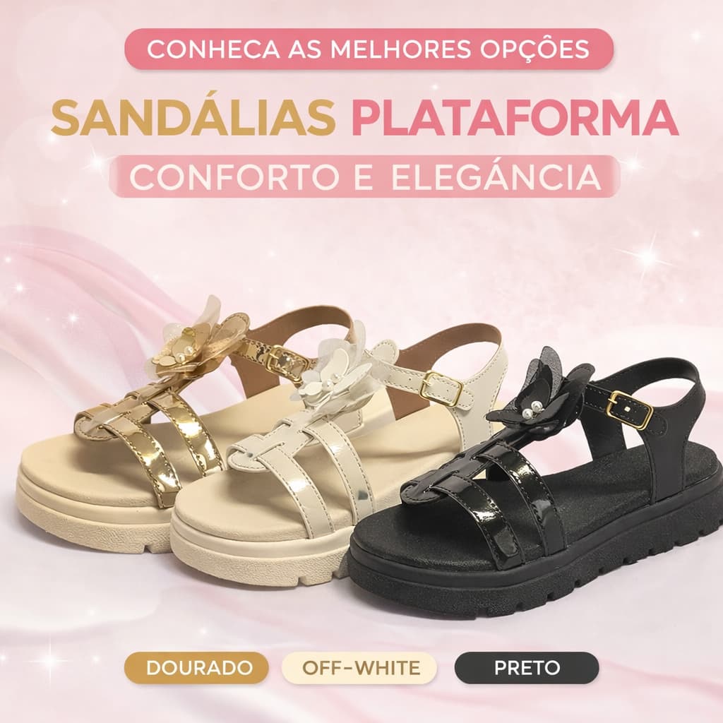 Sandália Infantil Menina Birken Borboleta Delicada Confortável Casual Promoção Escolar Festa