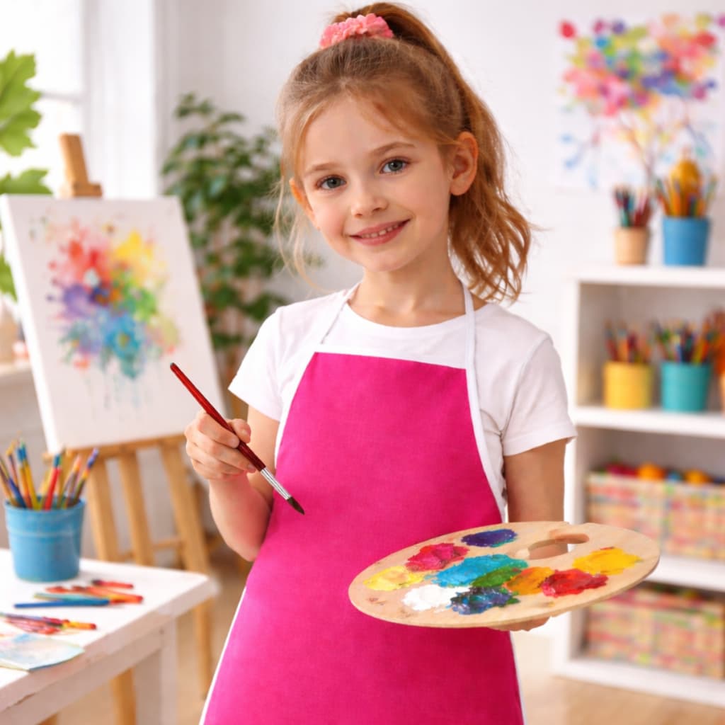 Avental  Infantil  Para atividade Escolar Proteção Emborrachado Pequeno
