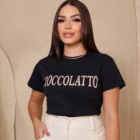 T-shirt Feminina Estilosa - T-shirt Feminina Algodão - Camiseta Básica Feminina Ciacolatto