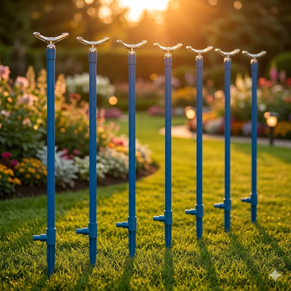 Aspersor 1 metro Bico Alumínio - Jardinagem Irrigação - 6 unidades bico borboleta de impacto