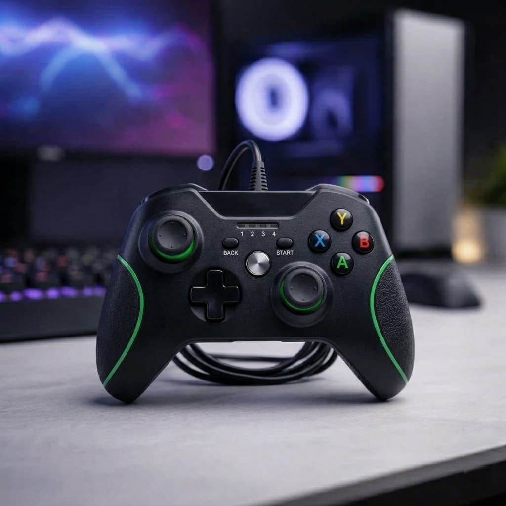 Controle Compatível Xbox One E Pc Com Fio Usb Gamer Manete Alta Precisão