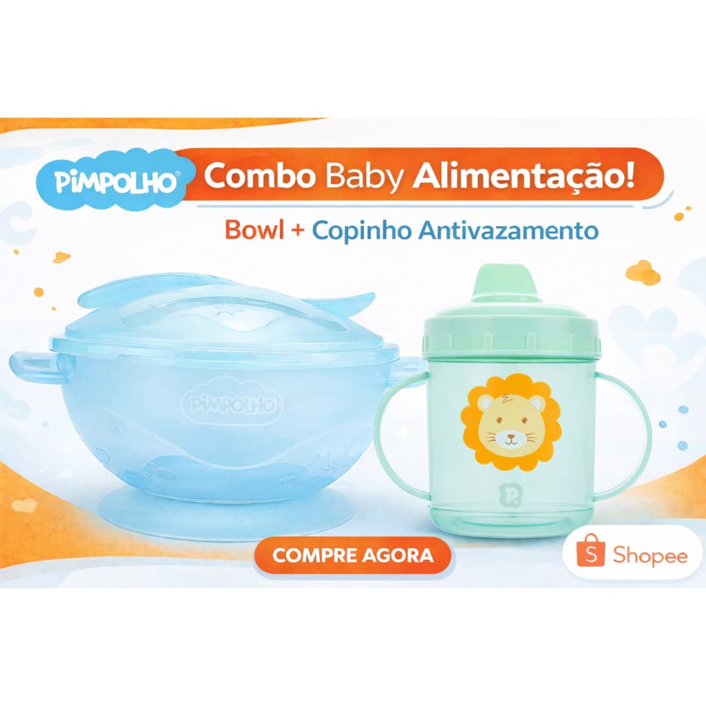 Prato com ventosa infantil + colher infantil + copo infantil bebe criança introdução alimentar